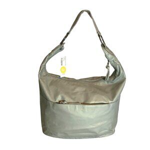 Naturalizer Womens Hoboken Hobo  Shoulder Bag Dove Grey Nylon With Tags
